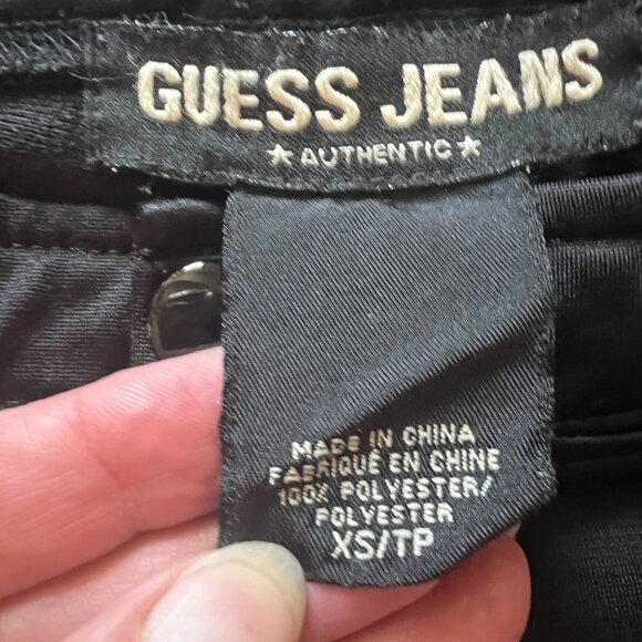 Guess Jeans Athletic Black Low Rise Wide Leg Pants w/ Snap Bottom Legs XS/TP - Picture 6 of 16